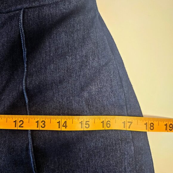 LILLY'S KLOSET KNIT DENIM STRAPLESS JUMPSUIT SZ S FLARE LEG ZIP BACK NO CARE TAG - Picture 9 of 10